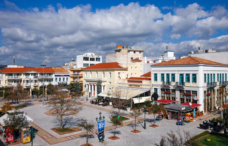 Pyrgos,,Ilia,,Greece, ,03.02.2012:,Panoramic,View,Of,The,Main