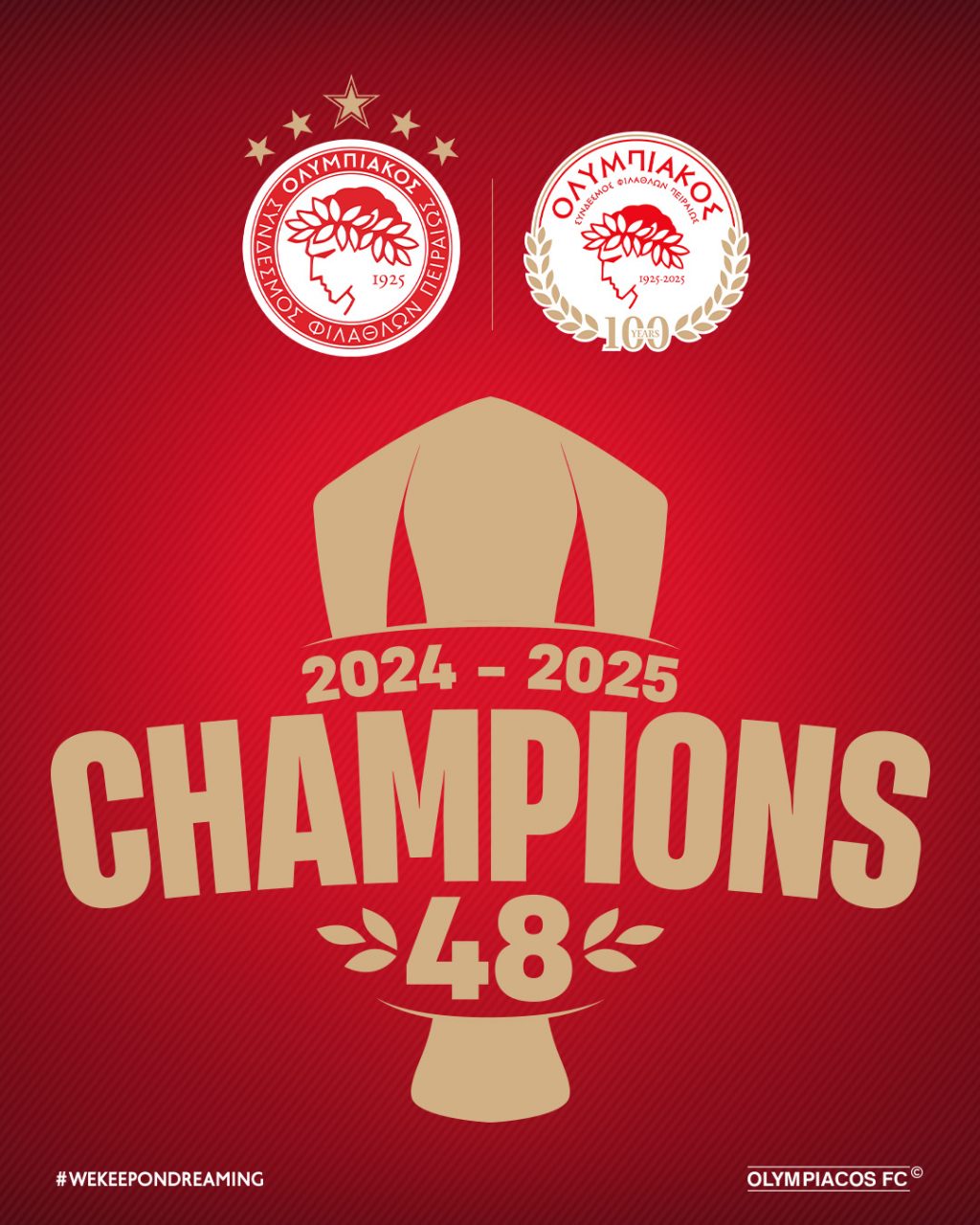 Πρωταθλητής για 48η φορά ο Ολυμπιακός