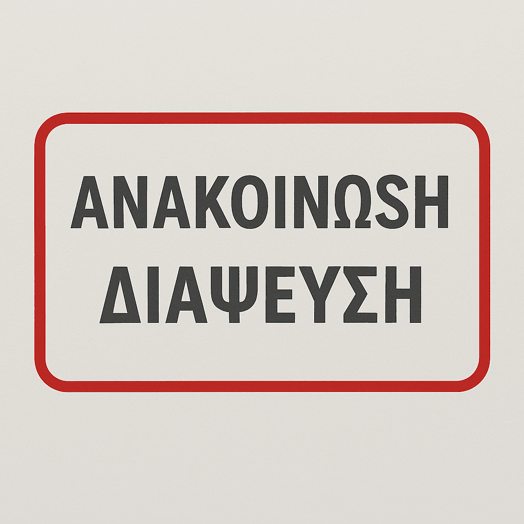 ανακοινωσ διαψευση anakoinosi diapsefsi