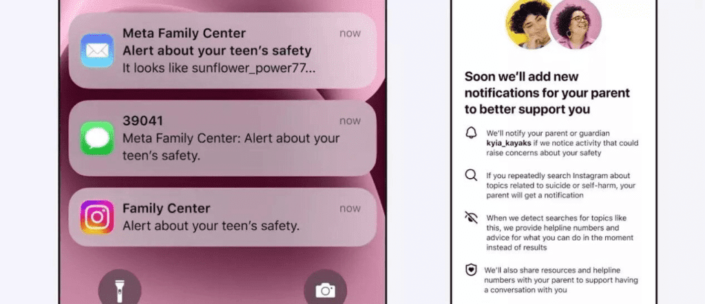 Instagram parent alerts teen sel