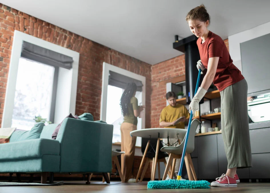 full shot people cleaning room together 945x675.jpg